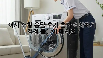 이사 소형 용달 후기: 혼자 이사하기? 걱정 붙들어 매세요!